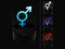 Male and Female Sign Intersex Androgynous Hermaphrodite Gender Symbol 3D Illusion LED Night Light Sign Nightstand Lamp